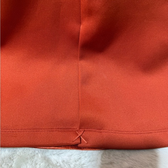New York & Company Stretch Knee Length Burnt Orange Dress XS Petite - Picture 6 of 8